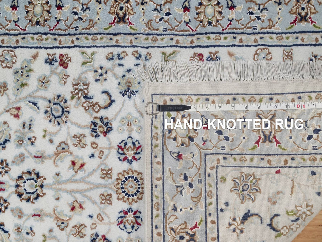 2'8" x 10'3" New Hand Knotted Ivory Wool & Silk Runner Oriental Rug - MOA10292004