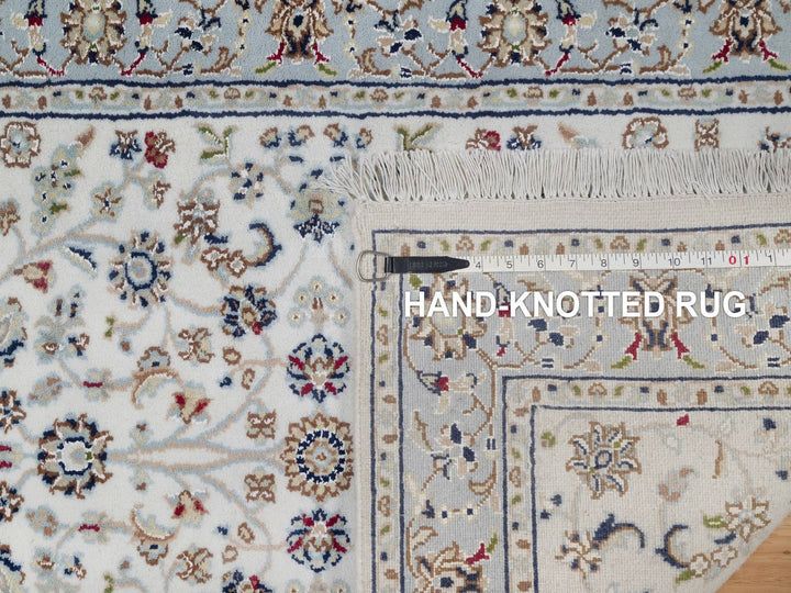 2'8" x 10'3" New Hand Knotted Ivory Wool & Silk Runner Oriental Rug - MOA10292004