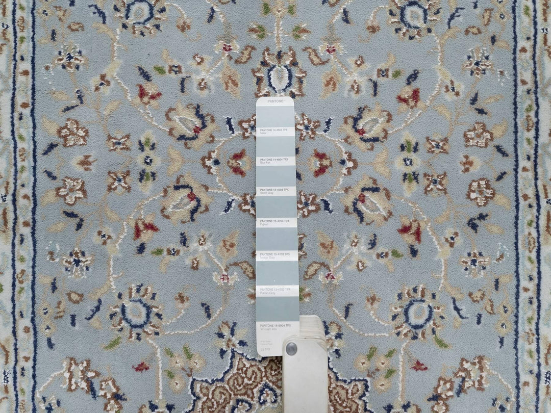 2'8" x 12'2" New Hand Knotted Blue Wool & Silk Runner Oriental Rug - MOA10292005