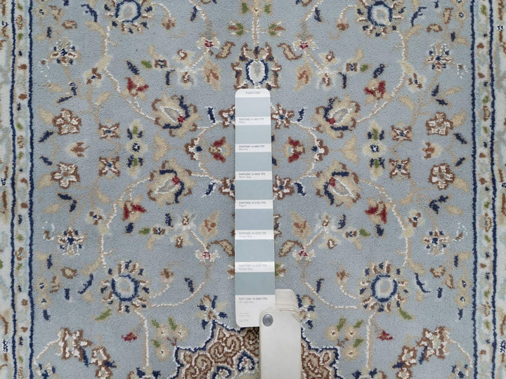 2'8" x 12'2" New Hand Knotted Blue Wool & Silk Runner Oriental Rug - MOA10292005