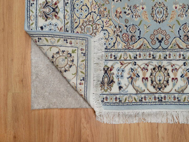 4'9" x 5'1" New Hand Knotted Grey Wool & Silk Square Oriental Rug - MOA10292007