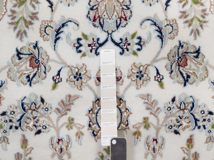 6'1" x 9'0" New Hand Knotted Ivory Wool & Silk Rectangle Oriental Rug - MOA10292008