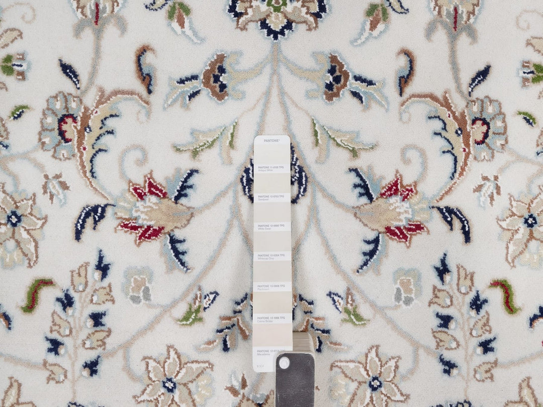 8'11" x 12'2" New Hand Knotted Ivory Wool & Silk Rectangle Oriental Rug - MOA10292009