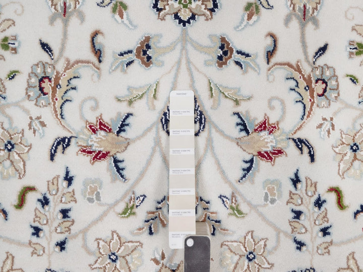 8'11" x 12'2" New Hand Knotted Ivory Wool & Silk Rectangle Oriental Rug - MOA10292009