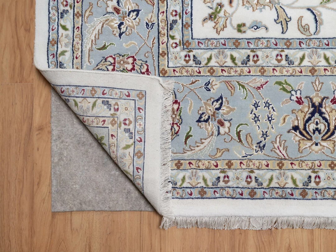 9'10" x 14'5" New Hand Knotted Ivory Wool & Silk Rectangle Oriental Rug - MOA10292010