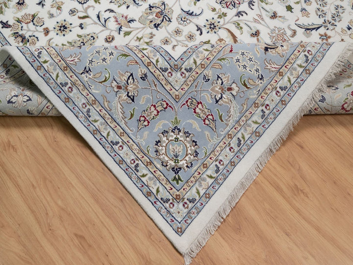 9'10" x 14'5" New Hand Knotted Ivory Wool & Silk Rectangle Oriental Rug - MOA10292010