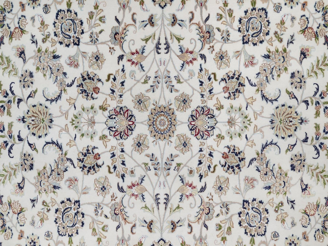 9'10" x 14'5" New Hand Knotted Ivory Wool & Silk Rectangle Oriental Rug - MOA10292010