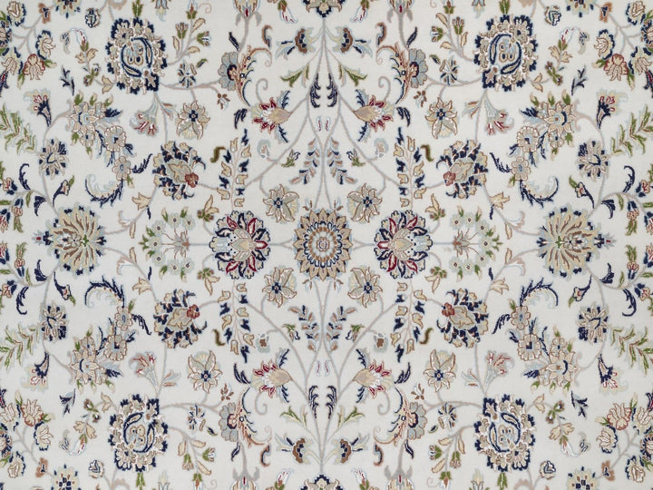 9'10" x 14'5" New Hand Knotted Ivory Wool & Silk Rectangle Oriental Rug - MOA10292010