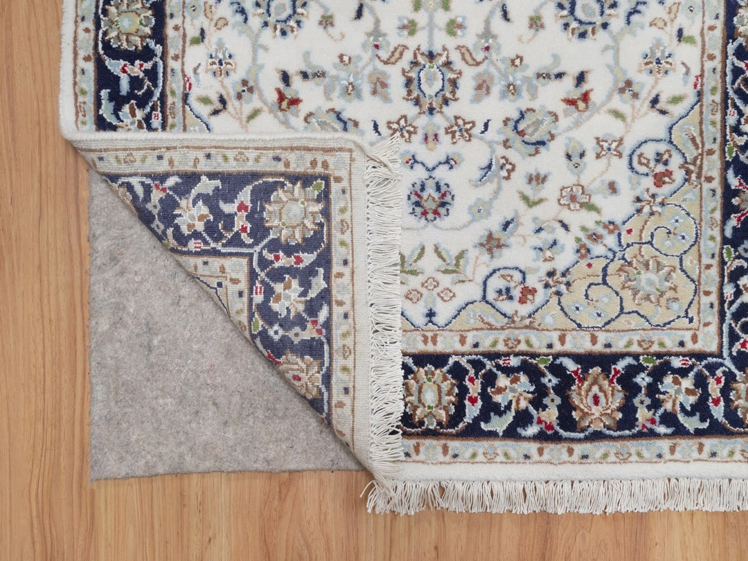 2'8" x 14'4" New Hand Knotted Ivory Wool & Silk Runner Oriental Rug - MOA10292013