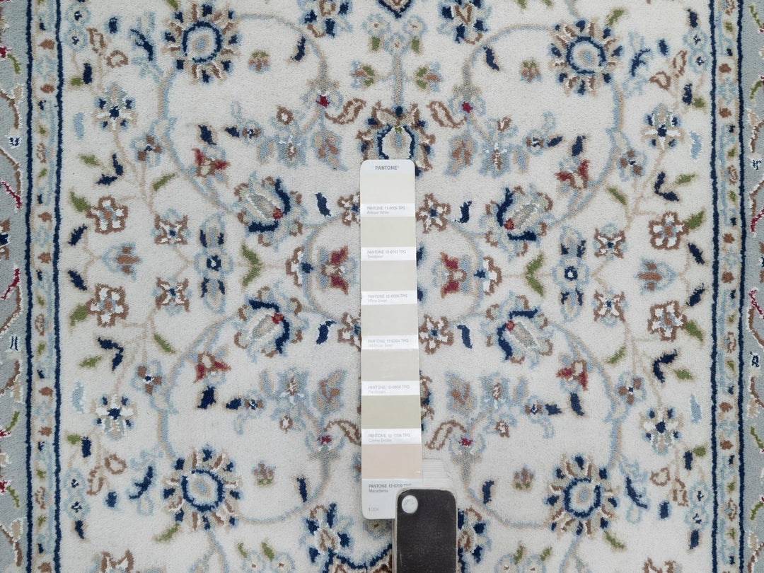 2'8" x 20'3" New Hand Knotted Ivory Wool & Silk Runner Oriental Rug - MOA10292014