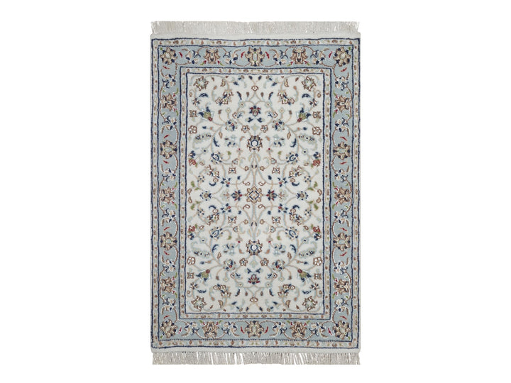 2'1" x 3'3" New Hand Knotted Ivory Wool & Silk Rectangle Oriental Rug - MOA10292015