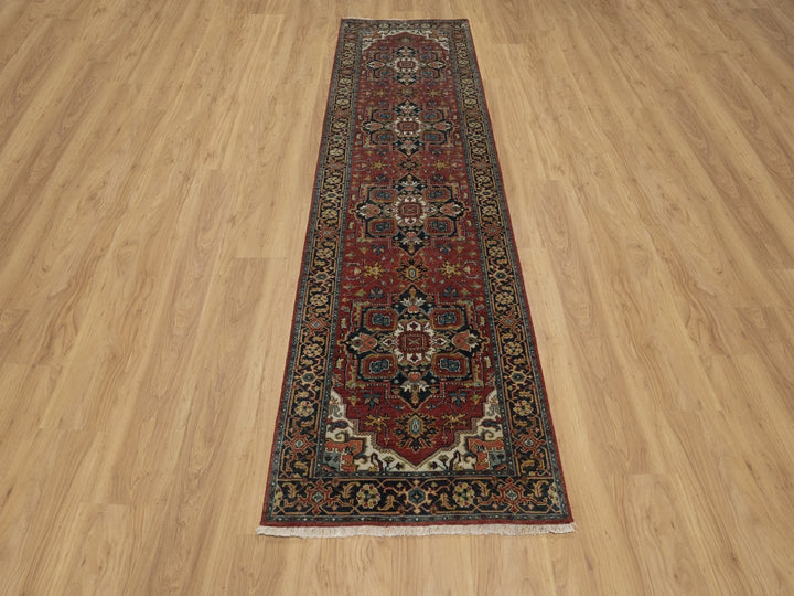 2'8" x 9'11" New Hand Knotted Red Wool Runner Oriental Rug - MOA10292016