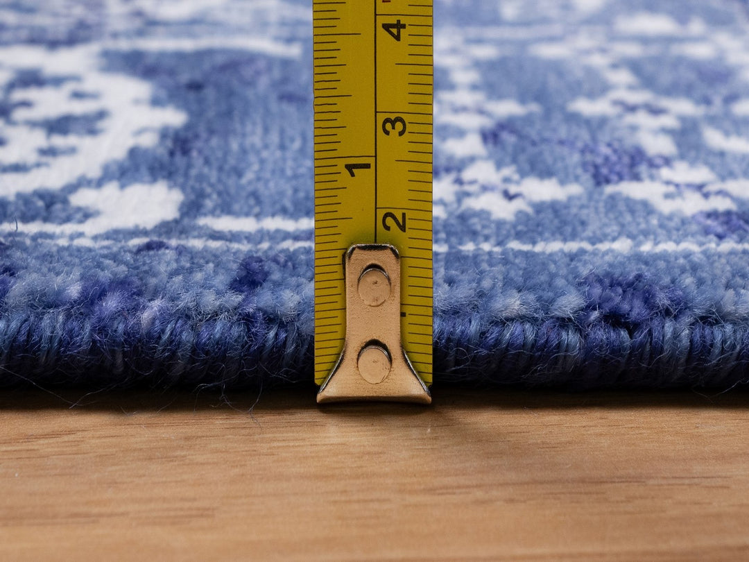 2'5" x 6'0" New Hand Knotted Blue Wool & Silk Runner Oriental Rug - MOA10292019