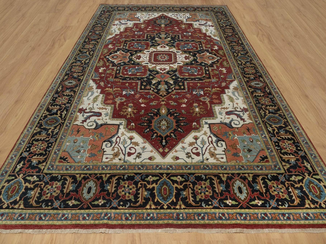 10'1" x 14'5" New Hand Knotted Red Wool Rectangle Oriental Rug - MOA10292022