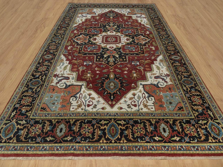 10'1" x 14'5" New Hand Knotted Red Wool Rectangle Oriental Rug - MOA10292022