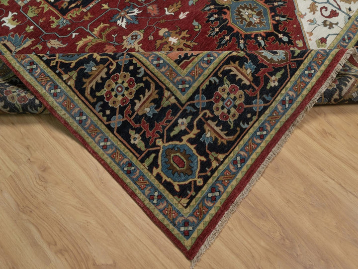 10'1" x 14'5" New Hand Knotted Red Wool Rectangle Oriental Rug - MOA10292022