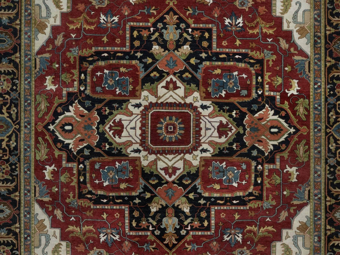 10'1" x 14'5" New Hand Knotted Red Wool Rectangle Oriental Rug - MOA10292022