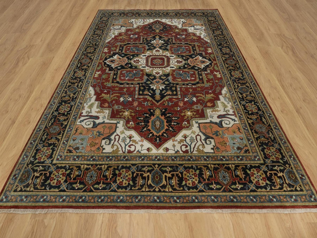 8'11" x 12'2" New Hand Knotted Red Wool Rectangle Oriental Rug - MOA10292023