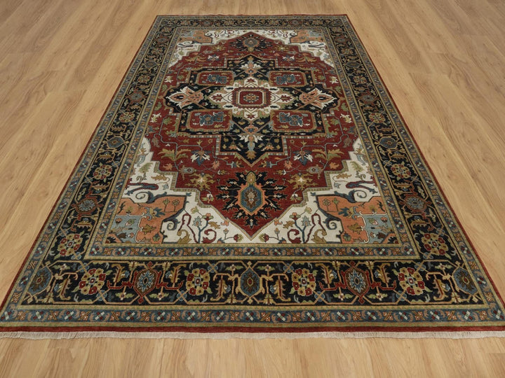 8'11" x 12'2" New Hand Knotted Red Wool Rectangle Oriental Rug - MOA10292023