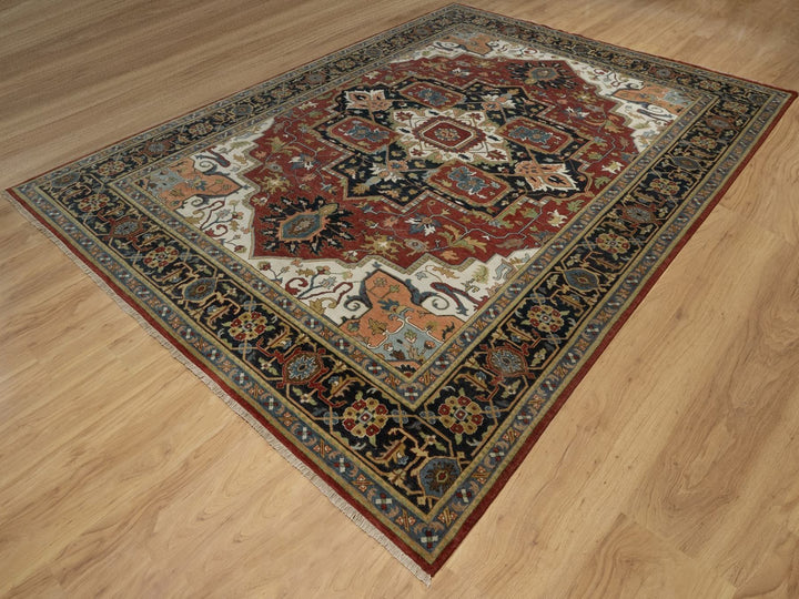 8'11" x 12'2" New Hand Knotted Red Wool Rectangle Oriental Rug - MOA10292023