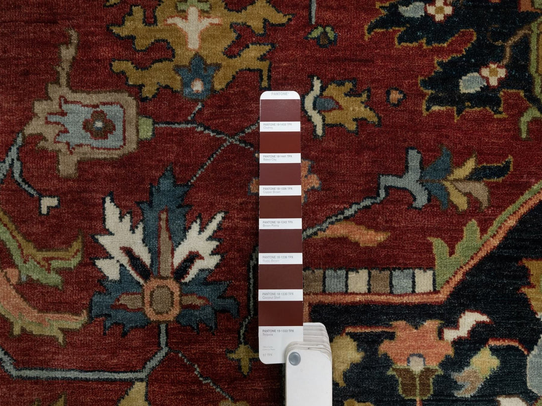 8'11" x 12'2" New Hand Knotted Red Wool Rectangle Oriental Rug - MOA10292023