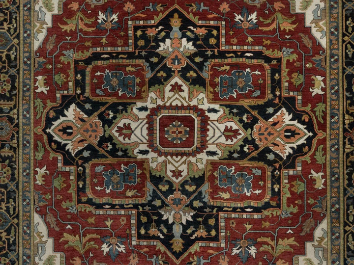 8'11" x 12'2" New Hand Knotted Red Wool Rectangle Oriental Rug - MOA10292023