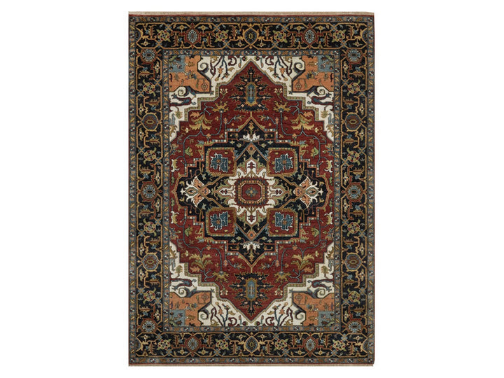 4'11" x 7'2" New Hand Knotted Red Wool Rectangle Oriental Rug - MOA10292024