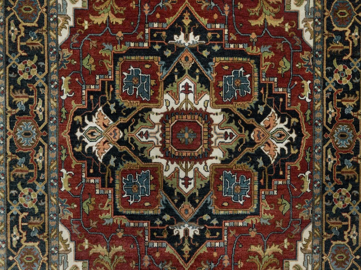 4'11" x 7'2" New Hand Knotted Red Wool Rectangle Oriental Rug - MOA10292024