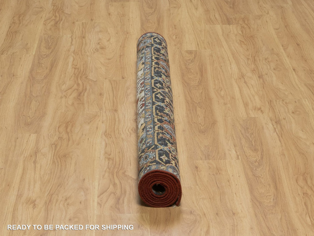 4'11" x 7'2" New Hand Knotted Red Wool Rectangle Oriental Rug - MOA10292024