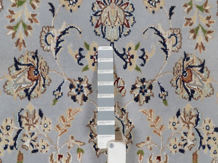 6'1" x 9'4" New Hand Knotted Blue Wool & Silk Rectangle Oriental Rug - MOA10292028