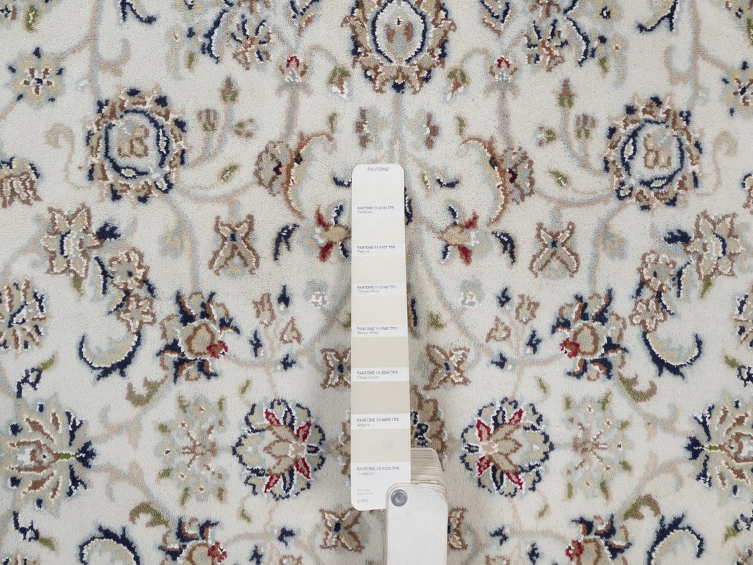 4'0" x 6'1" New Hand Knotted Ivory Wool & Silk Rectangle Oriental Rug - MOA10292034