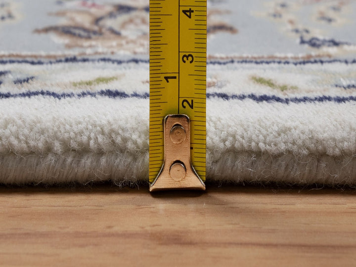 4'0" x 6'1" New Hand Knotted Ivory Wool & Silk Rectangle Oriental Rug - MOA10292034