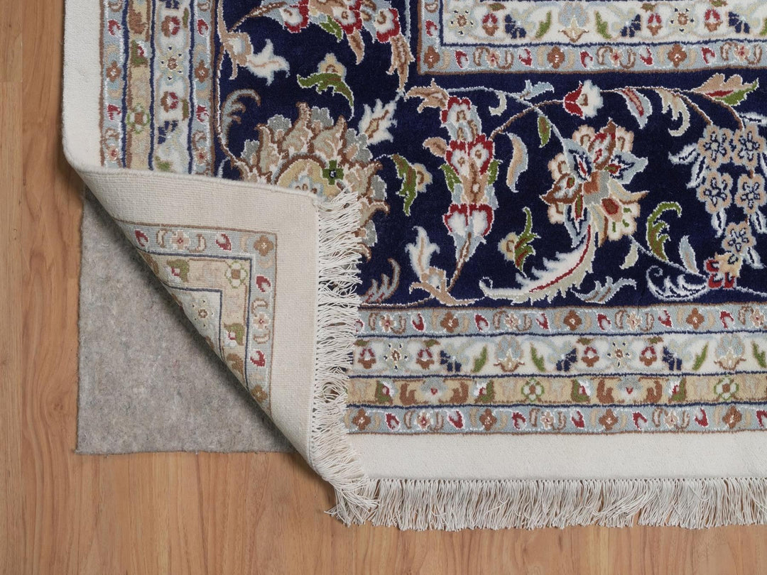 11'8" x 15'5" New Hand Knotted Ivory Wool & Silk Rectangle Oriental Rug - MOA10292037