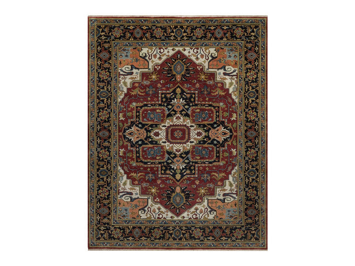 7'10" x 10'2" New Hand Knotted Red Wool Rectangle Oriental Rug - MOA10292038