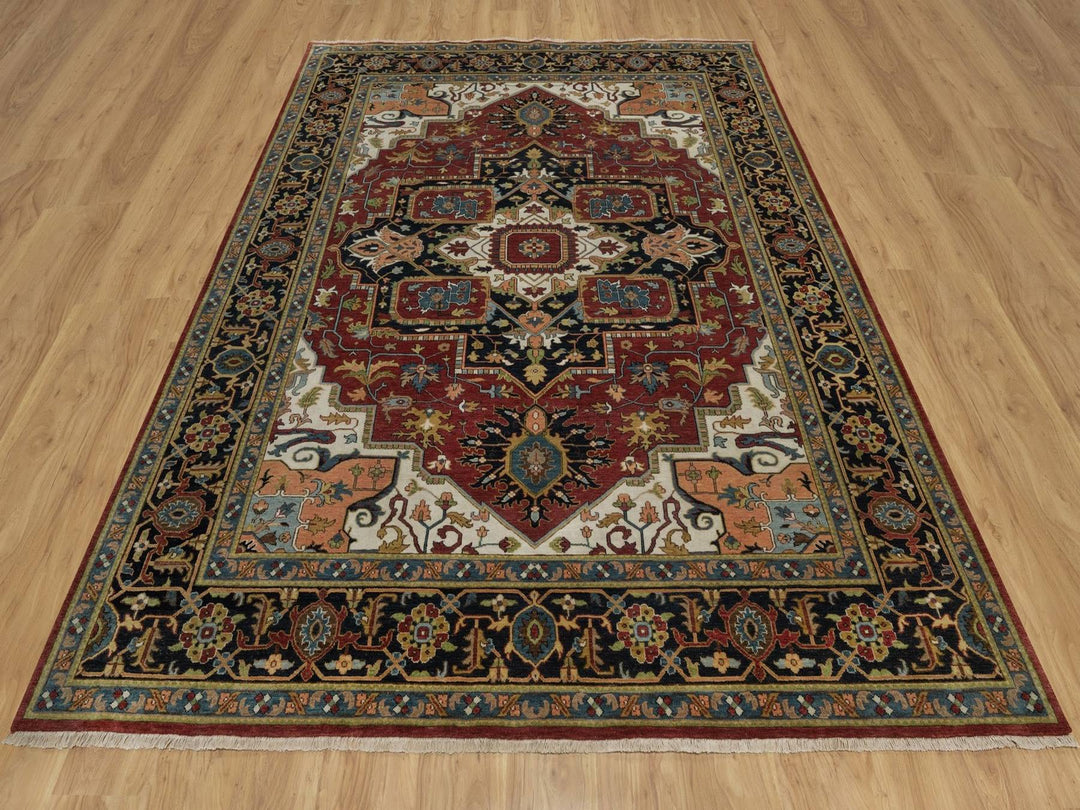 7'10" x 10'2" New Hand Knotted Red Wool Rectangle Oriental Rug - MOA10292038