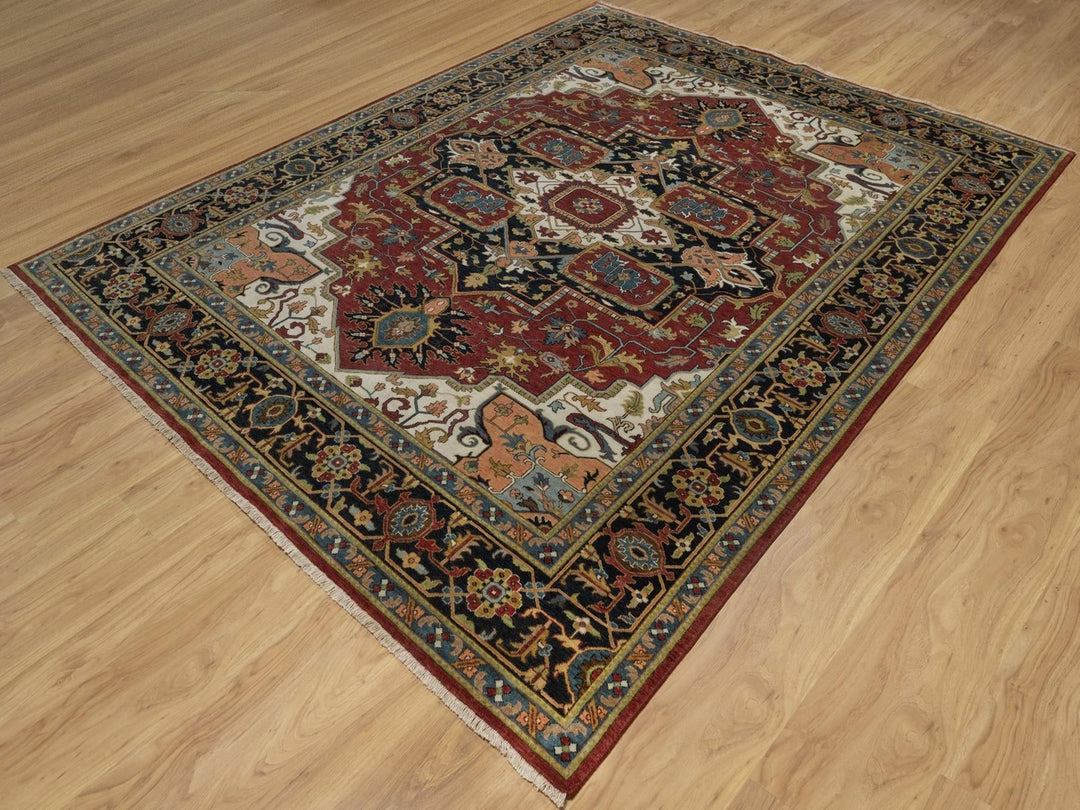 7'10" x 10'2" New Hand Knotted Red Wool Rectangle Oriental Rug - MOA10292038