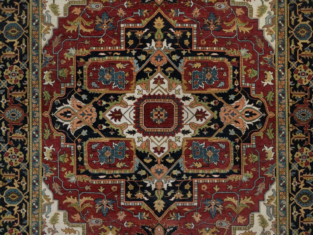 7'10" x 10'2" New Hand Knotted Red Wool Rectangle Oriental Rug - MOA10292038