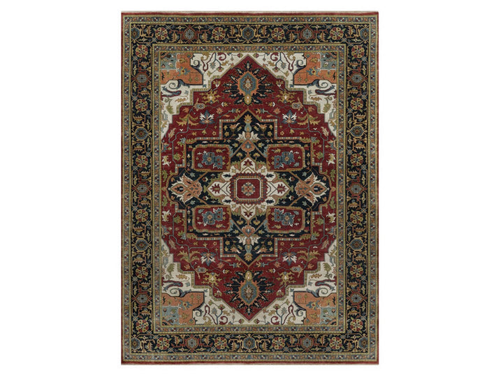 8'8" x 12'0" New Hand Knotted Red Wool Rectangle Oriental Rug - MOA10292040