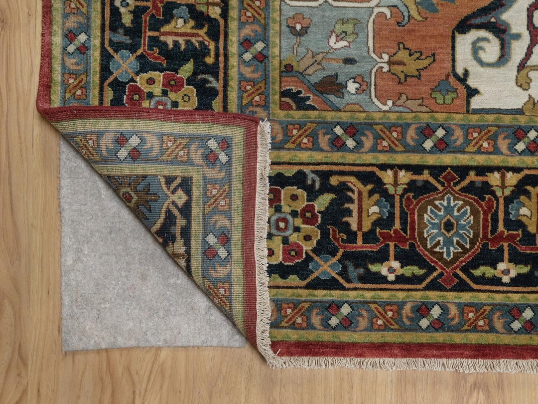 8'8" x 12'0" New Hand Knotted Red Wool Rectangle Oriental Rug - MOA10292040