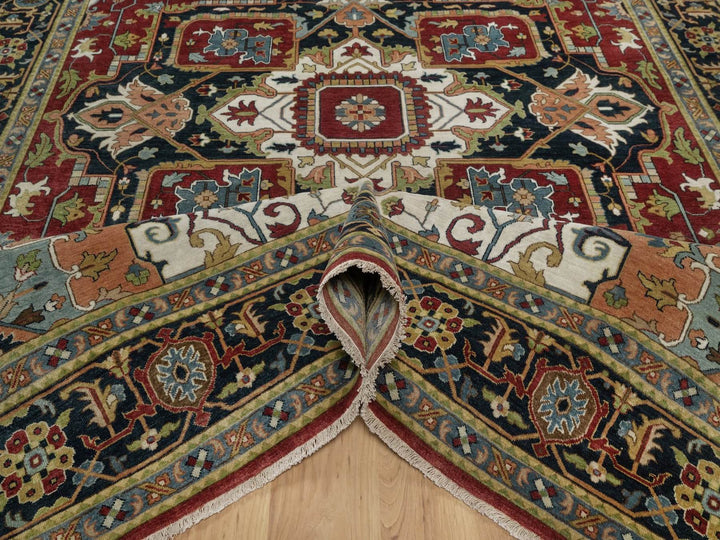 8'8" x 12'0" New Hand Knotted Red Wool Rectangle Oriental Rug - MOA10292040