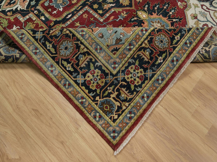 8'8" x 12'0" New Hand Knotted Red Wool Rectangle Oriental Rug - MOA10292040