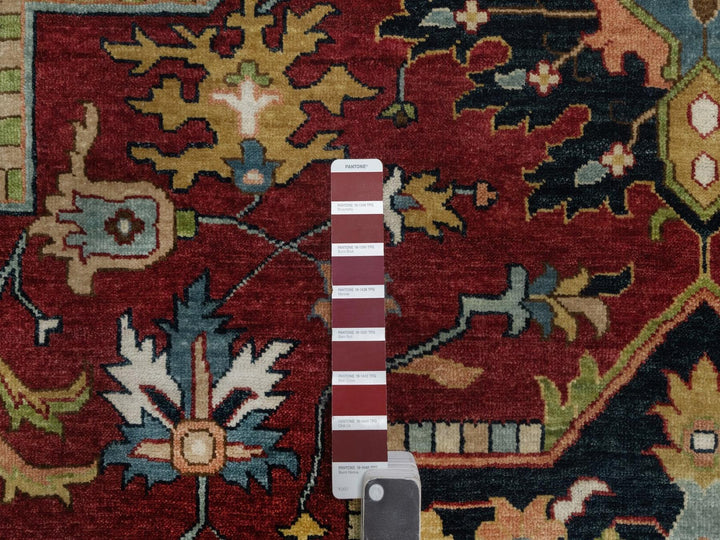 8'8" x 12'0" New Hand Knotted Red Wool Rectangle Oriental Rug - MOA10292040