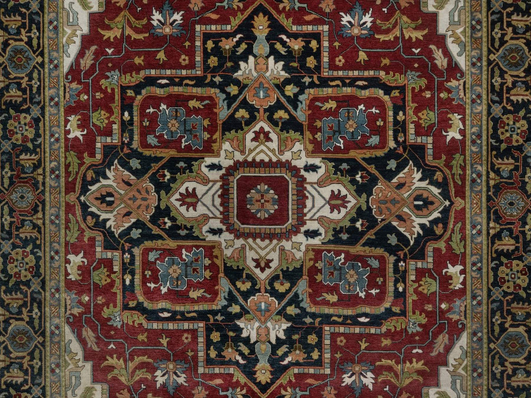 8'8" x 12'0" New Hand Knotted Red Wool Rectangle Oriental Rug - MOA10292040