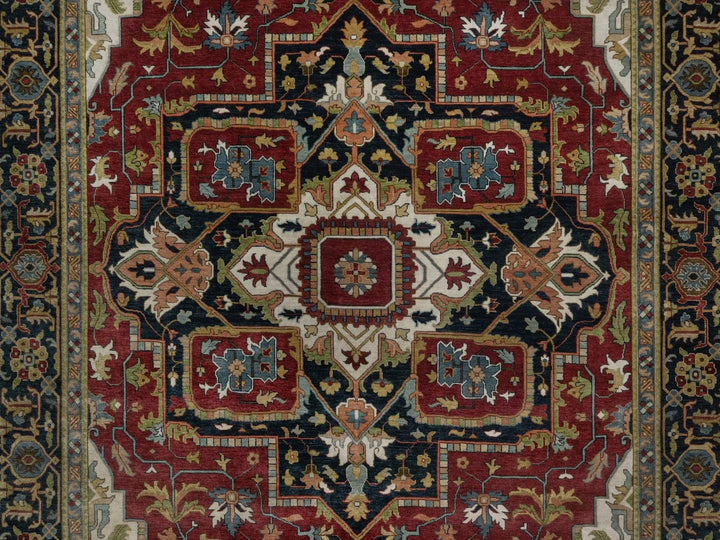 8'8" x 12'0" New Hand Knotted Red Wool Rectangle Oriental Rug - MOA10292040