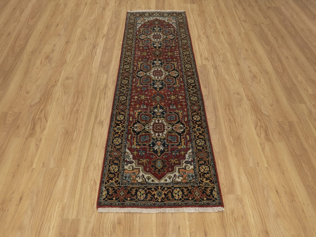 2'7" x 8'0" New Hand Knotted Red Wool Runner Oriental Rug - MOA10292042