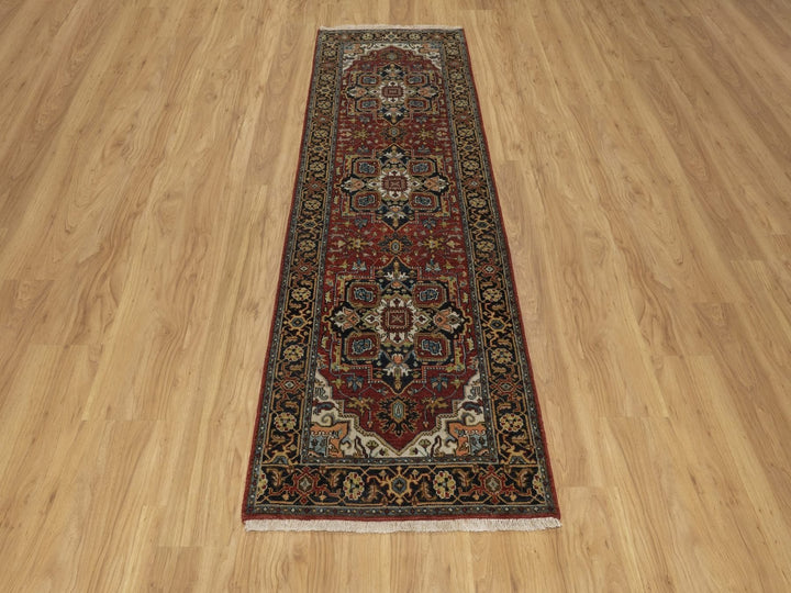 2'7" x 8'0" New Hand Knotted Red Wool Runner Oriental Rug - MOA10292042