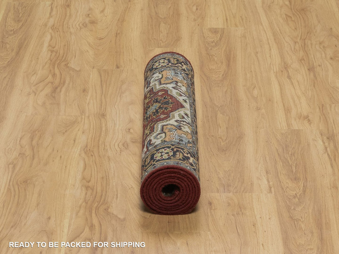 2'7" x 8'0" New Hand Knotted Red Wool Runner Oriental Rug - MOA10292042