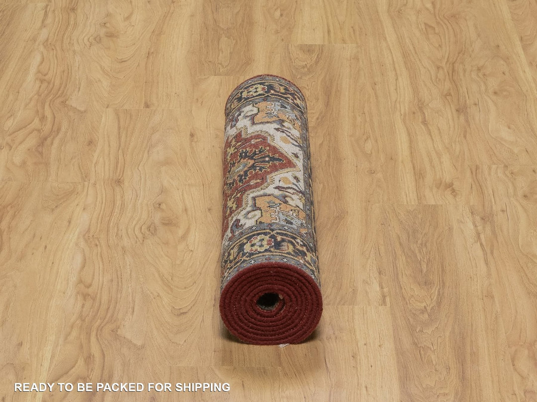 2'9" x 8'1" New Hand Knotted Red Wool Runner Oriental Rug - MOA10292043