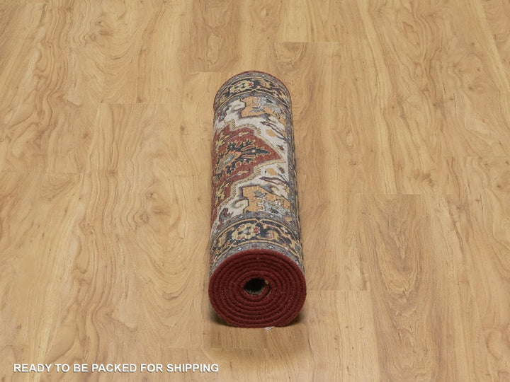 2'9" x 8'1" New Hand Knotted Red Wool Runner Oriental Rug - MOA10292043