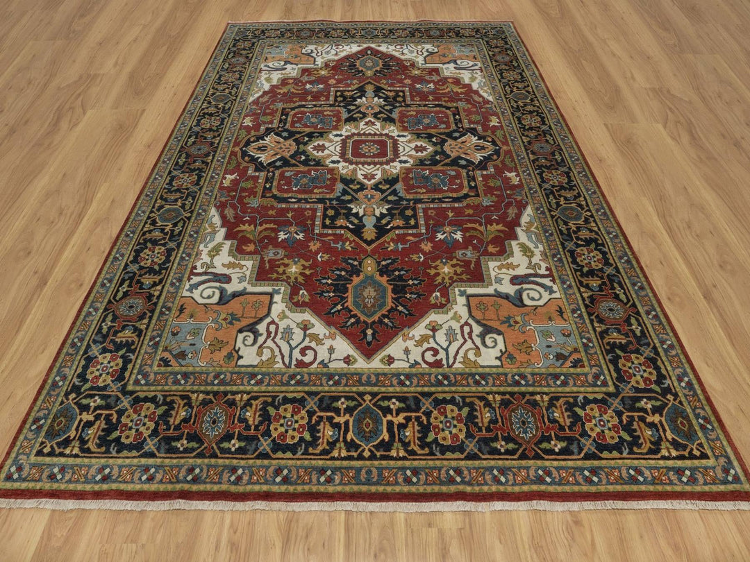 8'8" x 12'2" New Hand Knotted Red Wool Rectangle Oriental Rug - MOA10292044